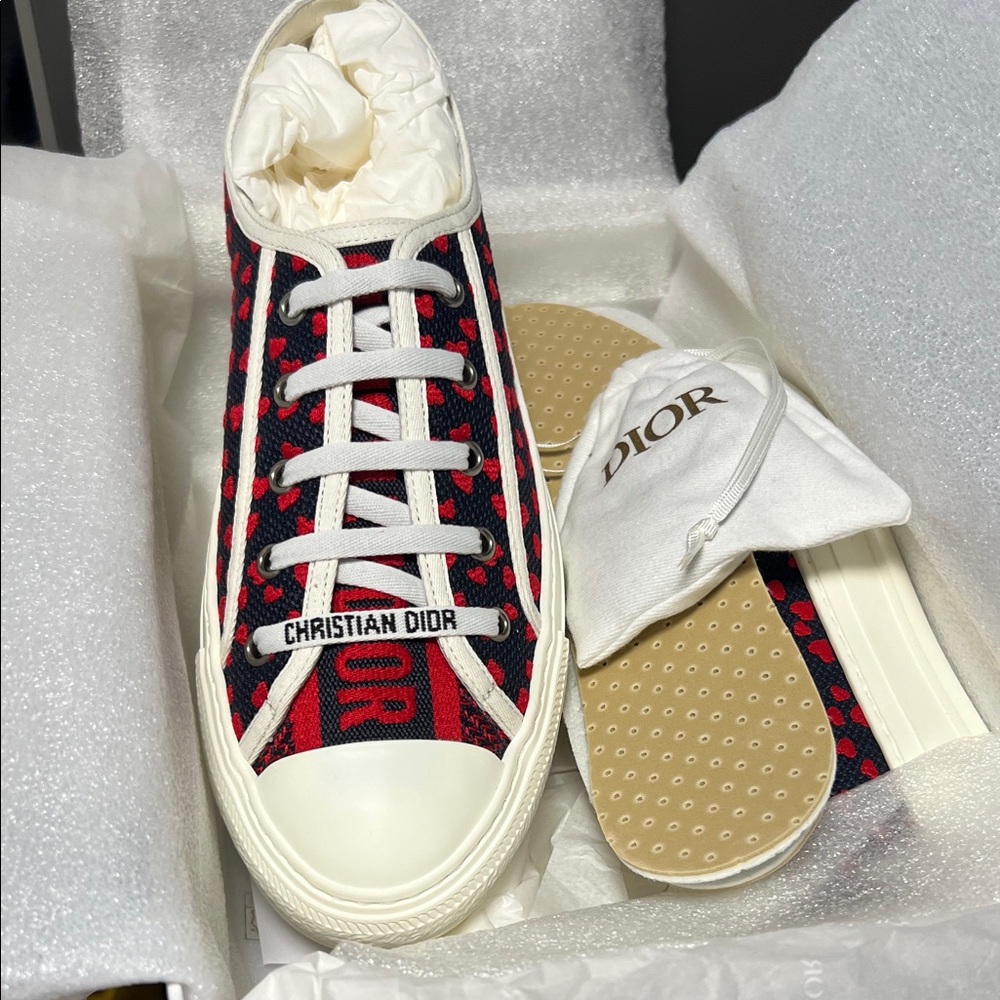 Dior Red and Black Patterned Sneakers